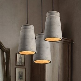 Nordisk Minimalistisk Retro Pendel Cement Vintage Lampe Belysningsarmatur