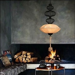 Nordic Retro Industrial Hamp Creative Birdcage Lamper