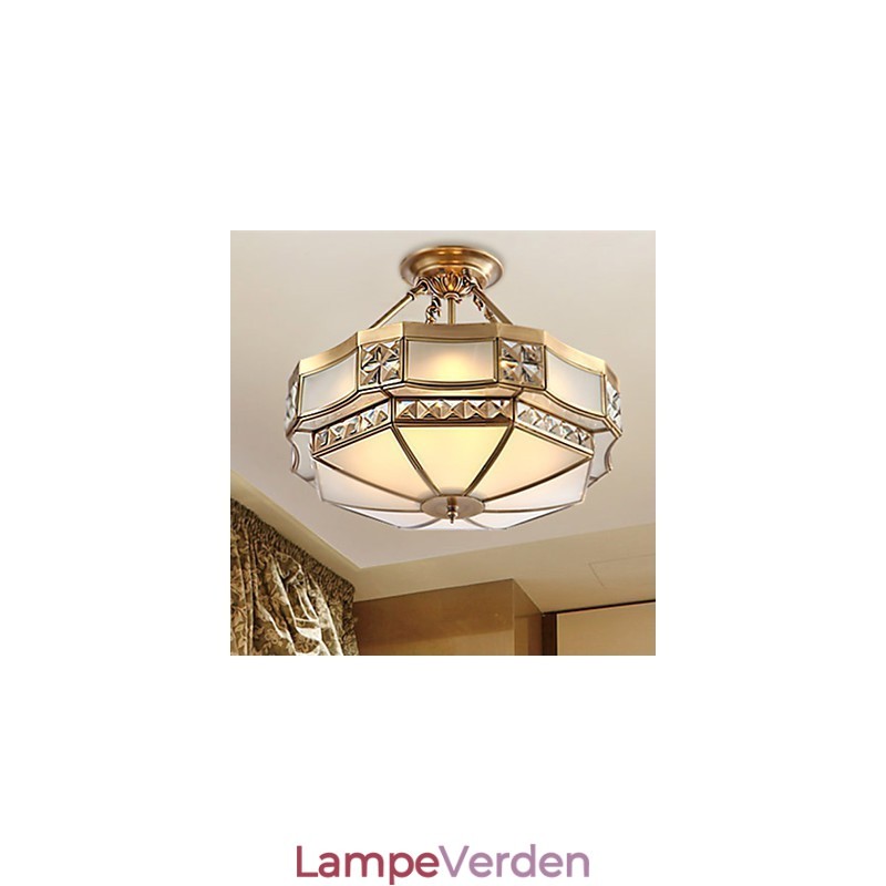 Traditionel klassisk rustik Lodge messing metal pendellampe