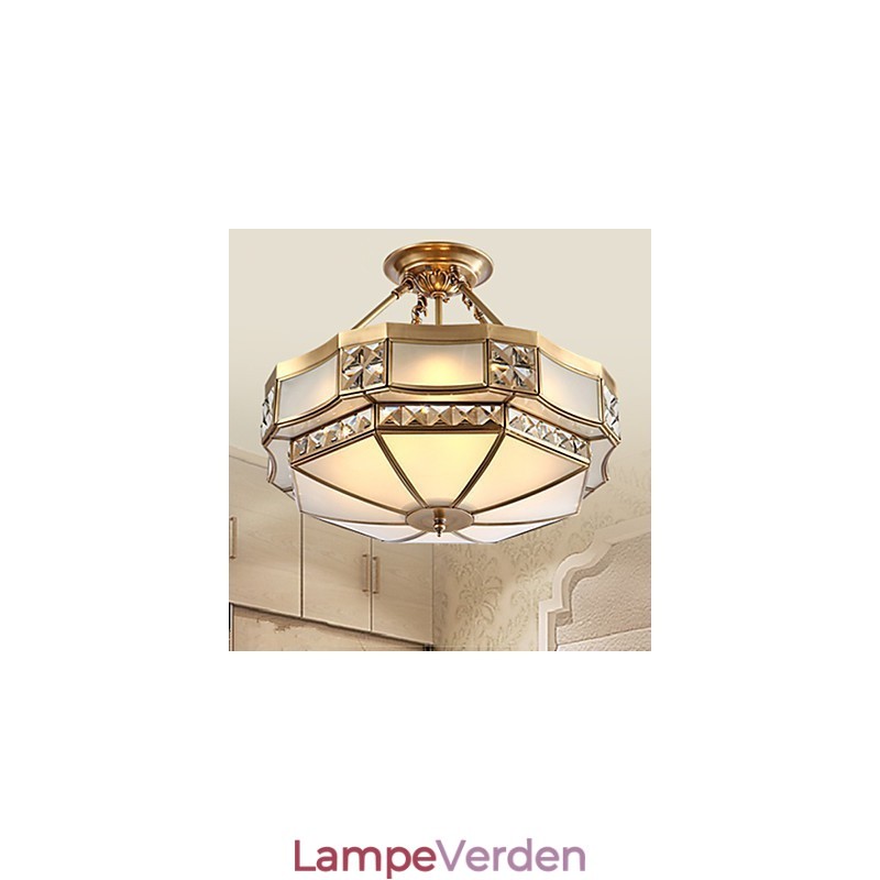 Traditionel klassisk rustik Lodge messing metal pendellampe