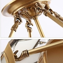 Traditionel klassisk rustik Lodge messing metal pendellampe