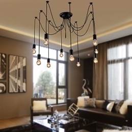 Lysekrone Vintage Design Pærer inkluderet Living 10 Lights Pendel Light
