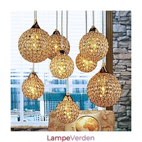 Moderne moderne Globe Crystal galvaniseret metal pendellampe Moderne moderne Globe Crystal galvaniseret metal pendellampe