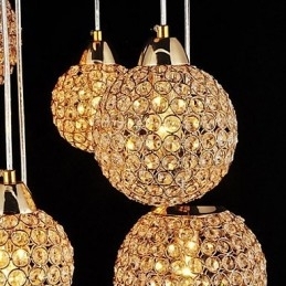 Moderne moderne Globe Crystal galvaniseret metal pendellampe