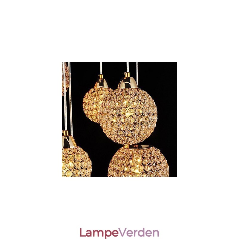 Moderne moderne Globe Crystal galvaniseret metal pendellampe