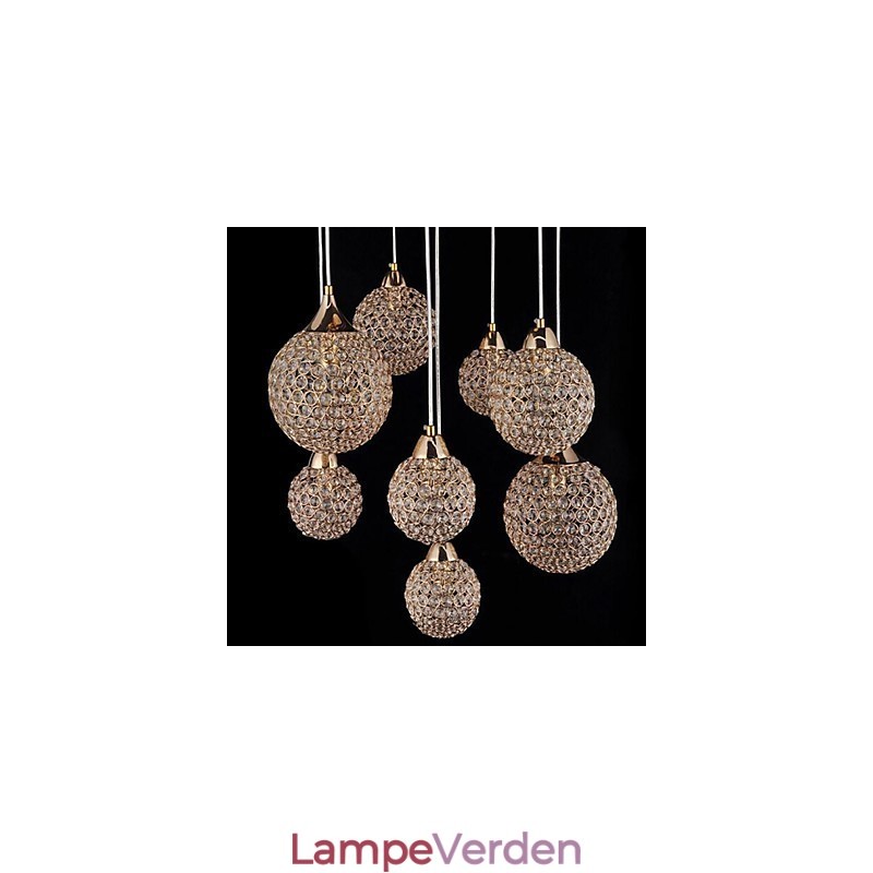 Moderne moderne Globe Crystal galvaniseret metal pendellampe