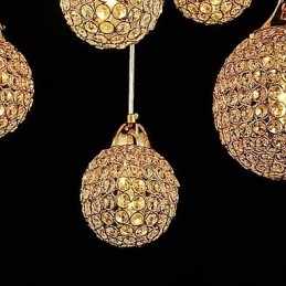 Moderne moderne Globe Crystal galvaniseret metal pendellampe