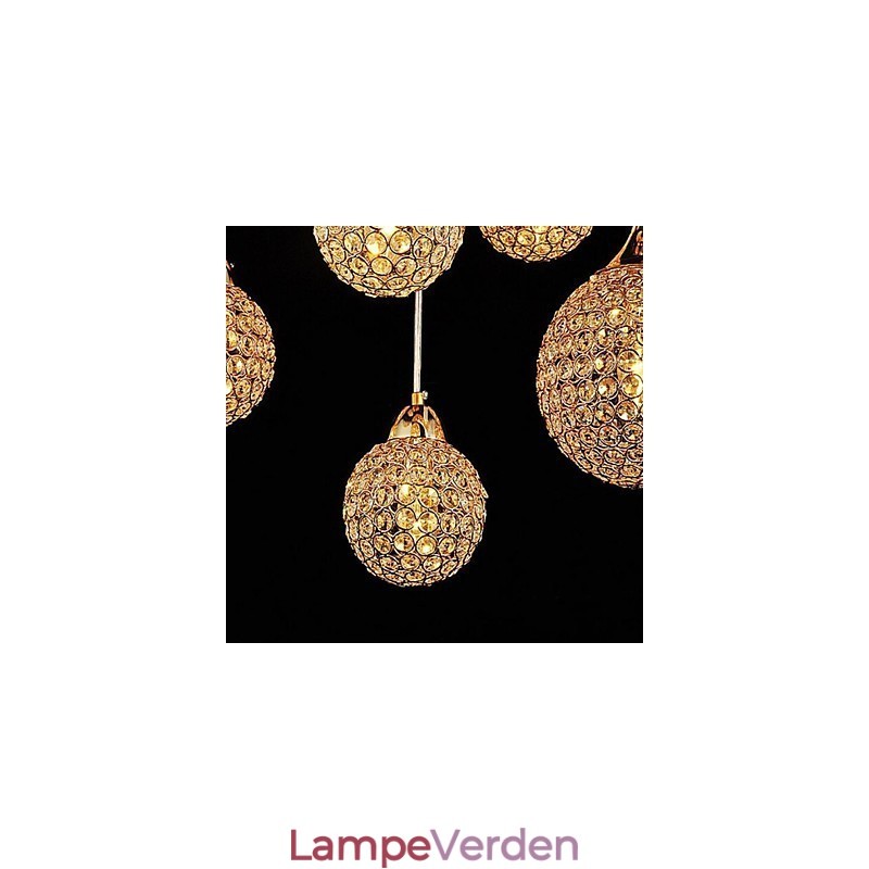 Moderne moderne Globe Crystal galvaniseret metal pendellampe