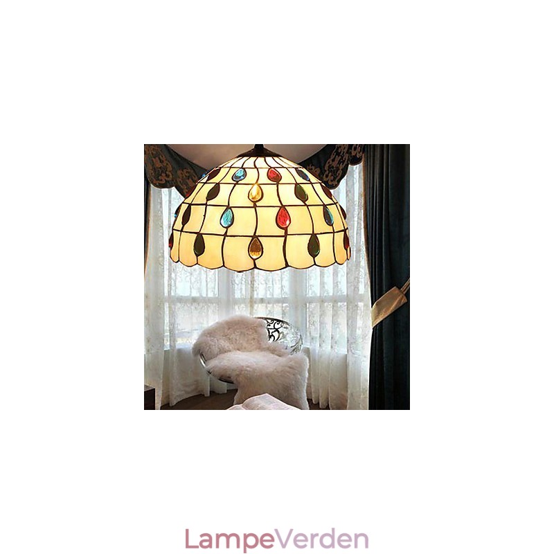 Europæisk landdistrikt kreativ kunst farvet glas lysekrone restaurering af gamle måder lampe lys
