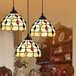 Europæisk landdistrikt kreativ kunst farvet glas lysekrone restaurering af gamle måder lampe lys