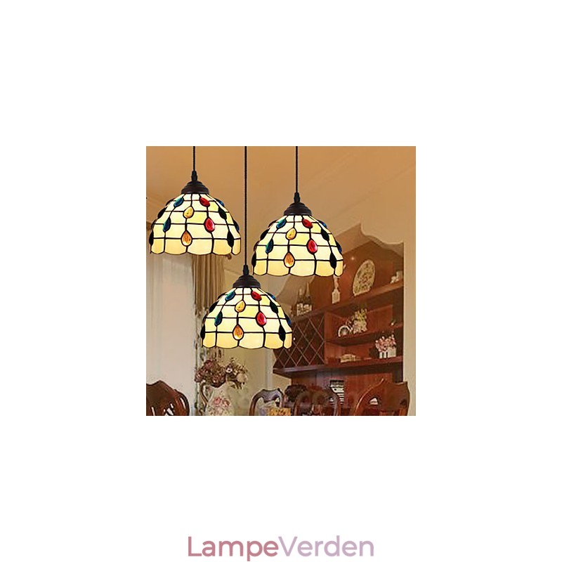 Europæisk landdistrikt kreativ kunst farvet glas lysekrone restaurering af gamle måder lampe lys