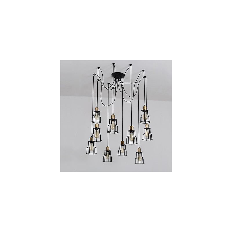 Vintage Edison Multiple Justerbar DIY Loftlampe Lys Pendel Belysning Lysekrone Moderne Chic Industriel Spisestue