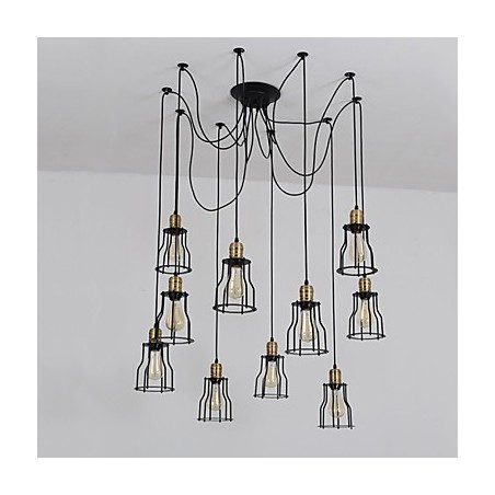 Vintage Edison Multiple Justerbar DIY Loftlampe Lys Pendel Belysning Lysekrone Moderne Chic Industriel Spisestue Vintage Edison Multiple Justerbar DIY Loftlampe Lys Pendel Belysning Lysekrone Moderne Chic Industriel Spisestue