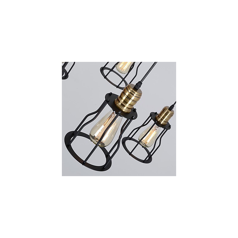 Vintage Edison Multiple Justerbar DIY Loftlampe Lys Pendel Belysning Lysekrone Moderne Chic Industriel Spisestue