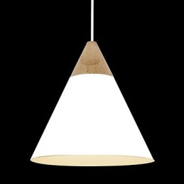 Mini kunstnerisk kegle pendellampe 1 lys Mordern Enkelhed Finish Sort Hvid Støvet Blå Aluminium & Træ Droplight