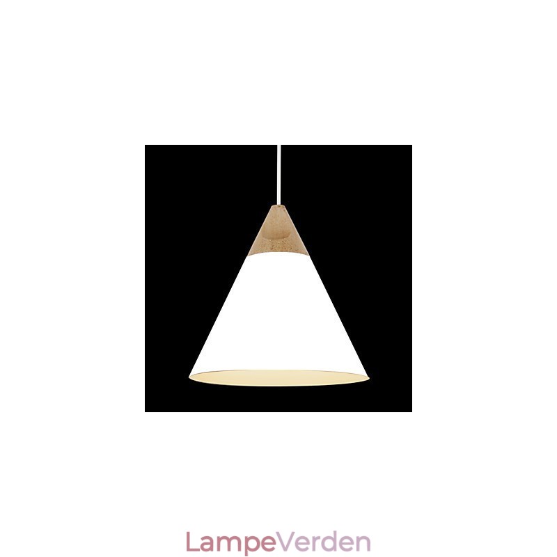 Mini kunstnerisk kegle pendellampe 1 lys Mordern Enkelhed Finish Sort Hvid Støvet Blå Aluminium & Træ Droplight
