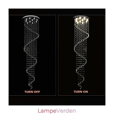 Moderne krystal pendant lys lysekrone belysningslampe armaturer med enkelt spiral D70CM H250CM Moderne krystal pendant lys lysekrone belysningslampe armaturer med enkelt spiral D70CM H250CM