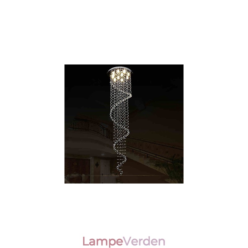 Moderne krystal pendant lys lysekrone belysningslampe armaturer med enkelt spiral D70CM H250CM