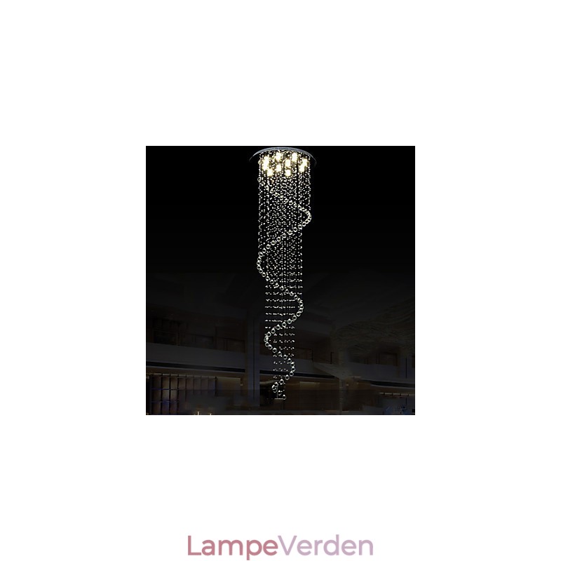 Moderne krystal pendant lys lysekrone belysningslampe armaturer med enkelt spiral D70CM H250CM