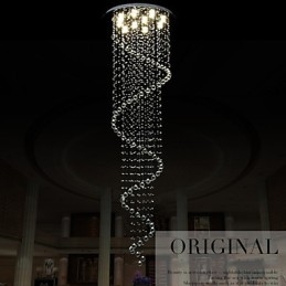 Moderne krystal pendant lys lysekrone belysningslampe armaturer med enkelt spiral D70CM H250CM