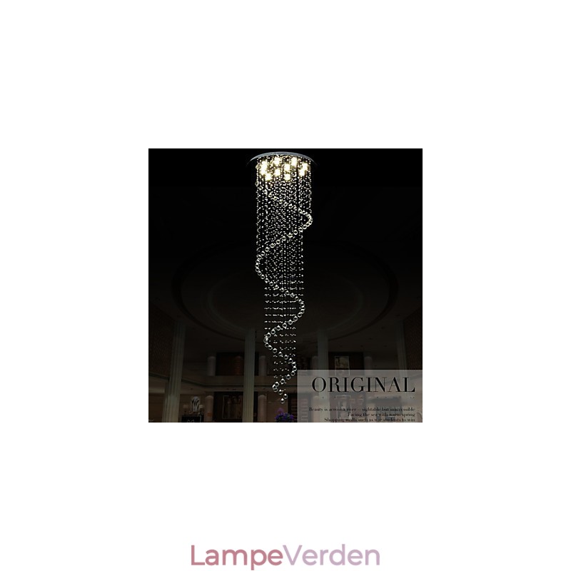 Moderne krystal pendant lys lysekrone belysningslampe armaturer med enkelt spiral D70CM H250CM