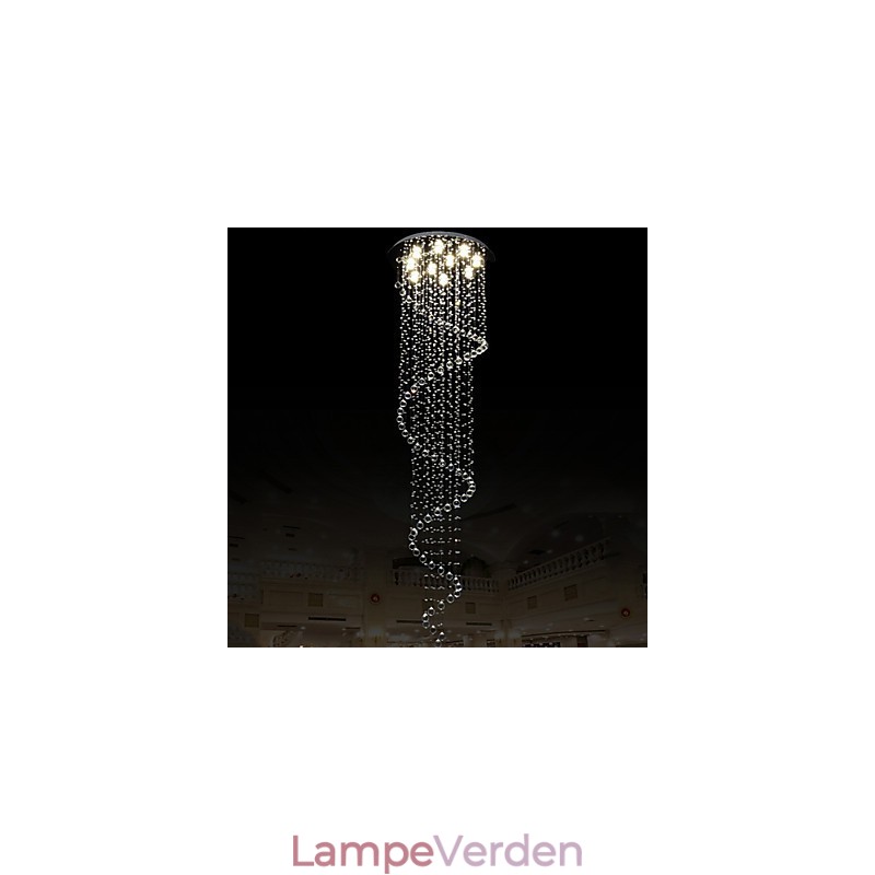 Moderne krystal pendant lys lysekrone belysningslampe armaturer med enkelt spiral D70CM H250CM