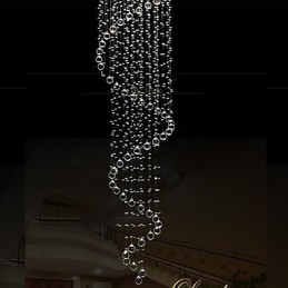 Moderne krystal pendant lys lysekrone belysningslampe armaturer med enkelt spiral D70CM H250CM