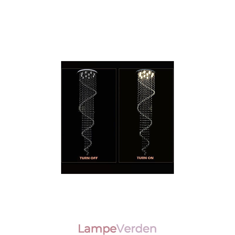 Moderne krystal pendant lys lysekrone belysningslampe armaturer med enkelt spiral D70CM H250CM