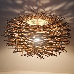 Moderne landdistrikter Cany Art Vævet Rattan Single Head Droplight Lampe