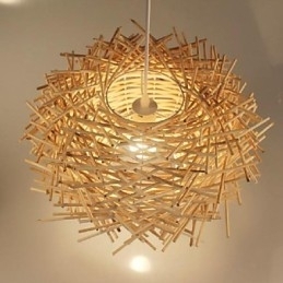 Moderne landdistrikter Cany Art Vævet Rattan Single Head Droplight Lampe