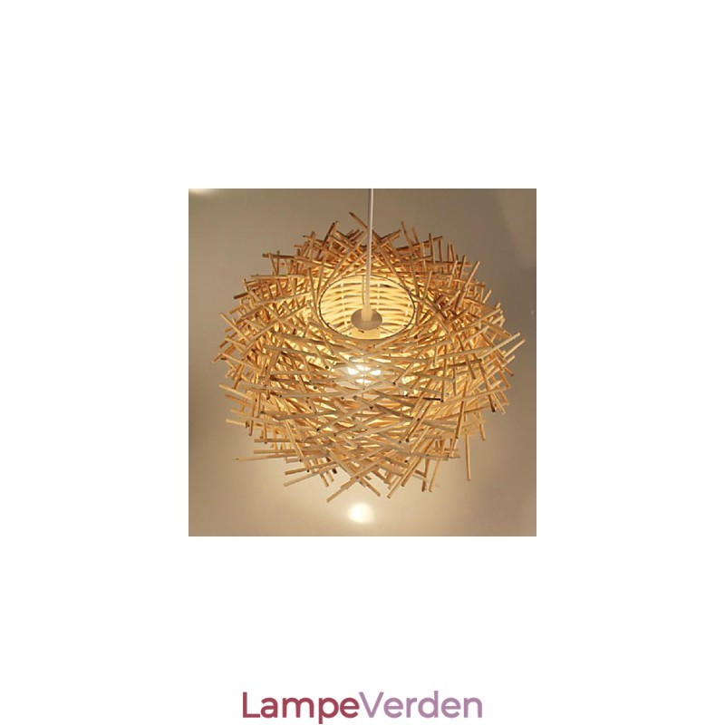 Moderne landdistrikter Cany Art Vævet Rattan Single Head Droplight Lampe