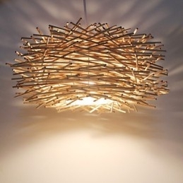 Moderne landdistrikter Cany Art Vævet Rattan Single Head Droplight Lampe