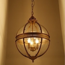 Jern Bronze Lysekrone Lampe Glas