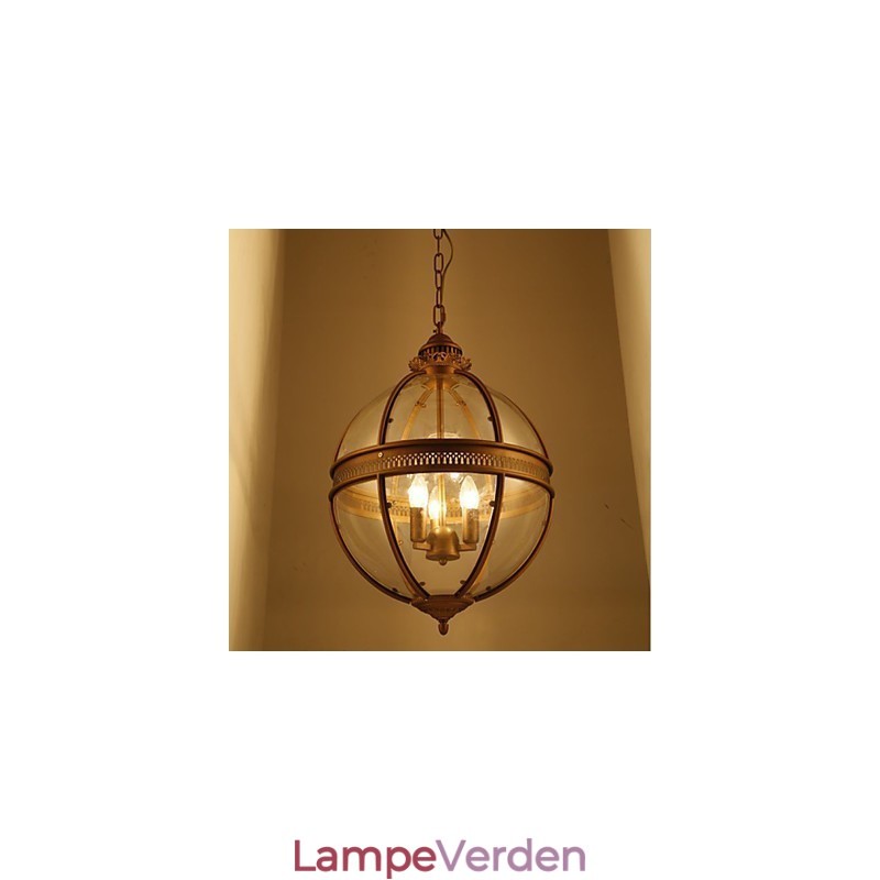 Jern Bronze Lysekrone Lampe Glas