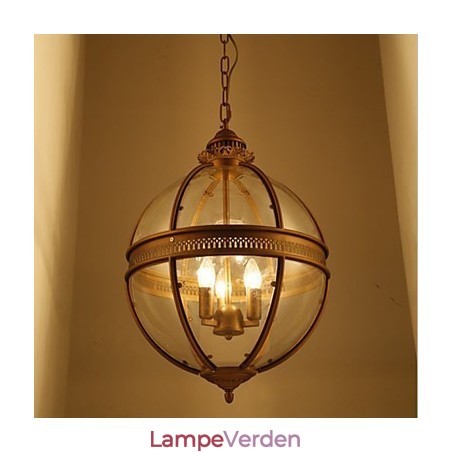 Jern Bronze Lysekrone Lampe Glas Jern Bronze Lysekrone Lampe Glas