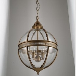 Jern Bronze Lysekrone Lampe Glas