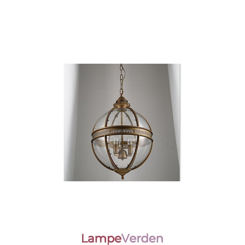 Jern Bronze Lysekrone Lampe Glas