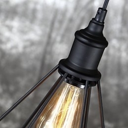 Amerikansk lille stål fuglebur Pendel Vintage Retro DIY Drop Light Industriel belysningsarmatur til hjemmet