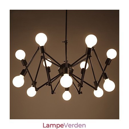 American Loft Black Lights Iron Spider lysekrone med 12 hoveder American Loft Black Lights Iron Spider lysekrone med 12 hoveder