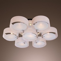 Moderne moderne lysekrone i krommetal, Flush Mount