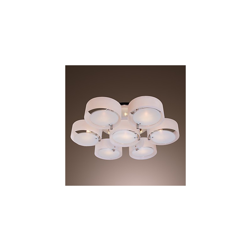 Moderne moderne lysekrone i krommetal, Flush Mount