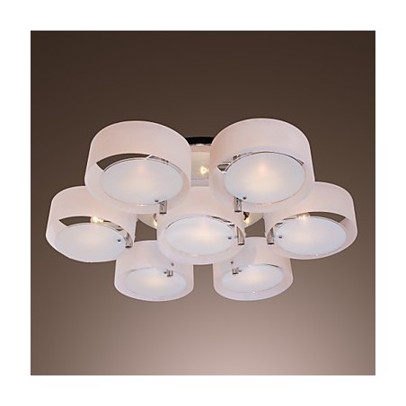 Moderne moderne lysekrone i krommetal, Flush Mount Moderne moderne lysekrone i krommetal, Flush Mount