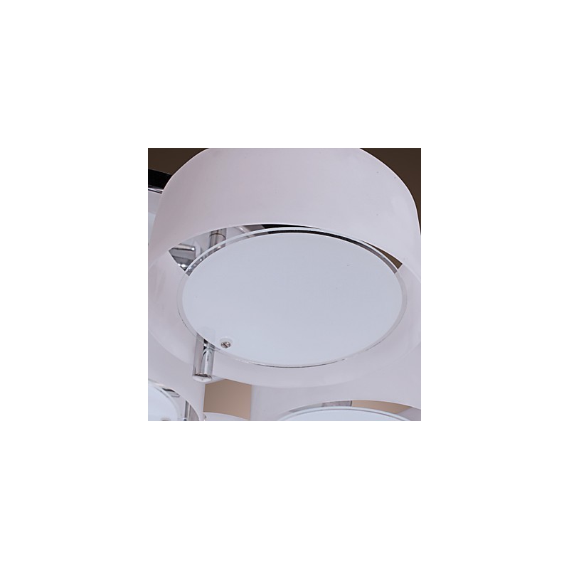Moderne moderne lysekrone i krommetal, Flush Mount