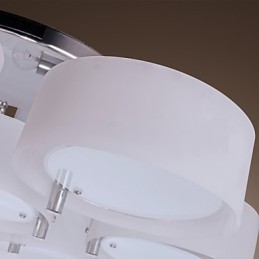 Moderne moderne lysekrone i krommetal, Flush Mount