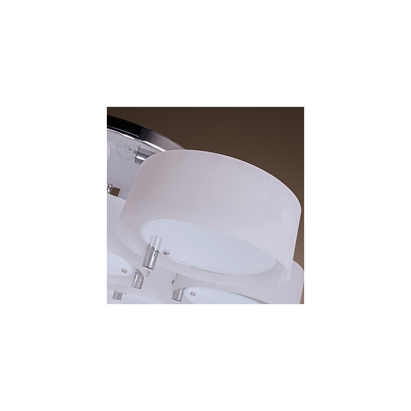 Moderne moderne lysekrone i krommetal, Flush Mount