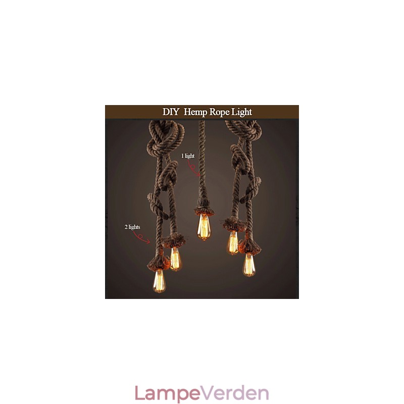 1 Light DIY Art Hemp Rope Light Creative Hemp Rope Droplight