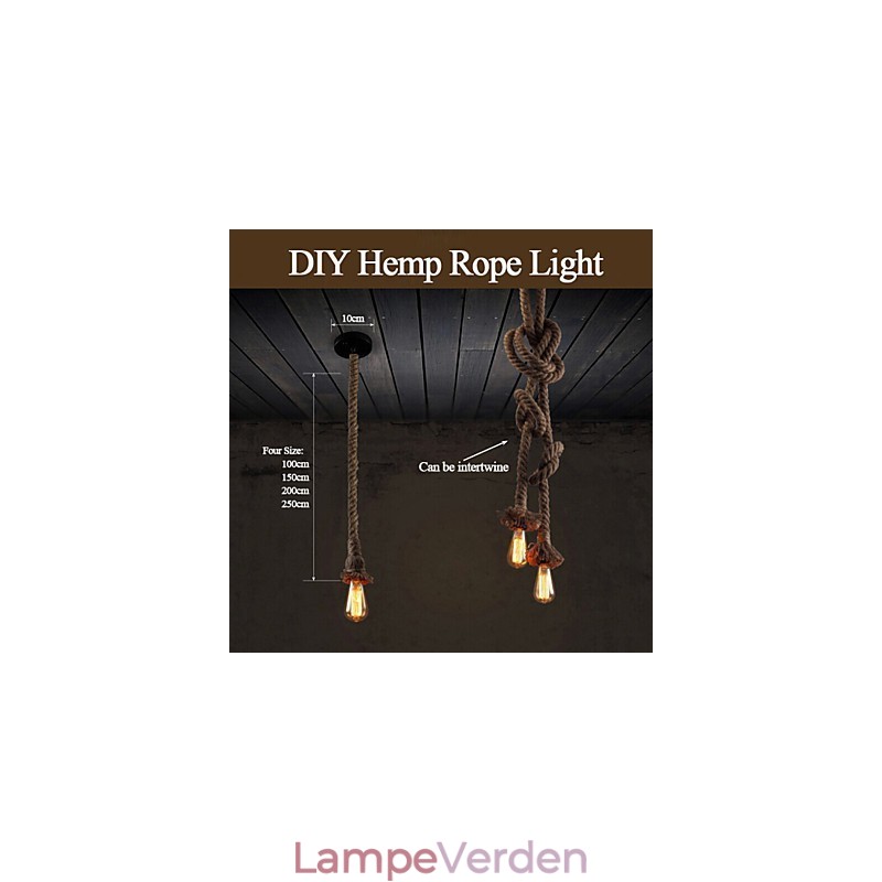 1 Light DIY Art Hemp Rope Light Creative Hemp Rope Droplight