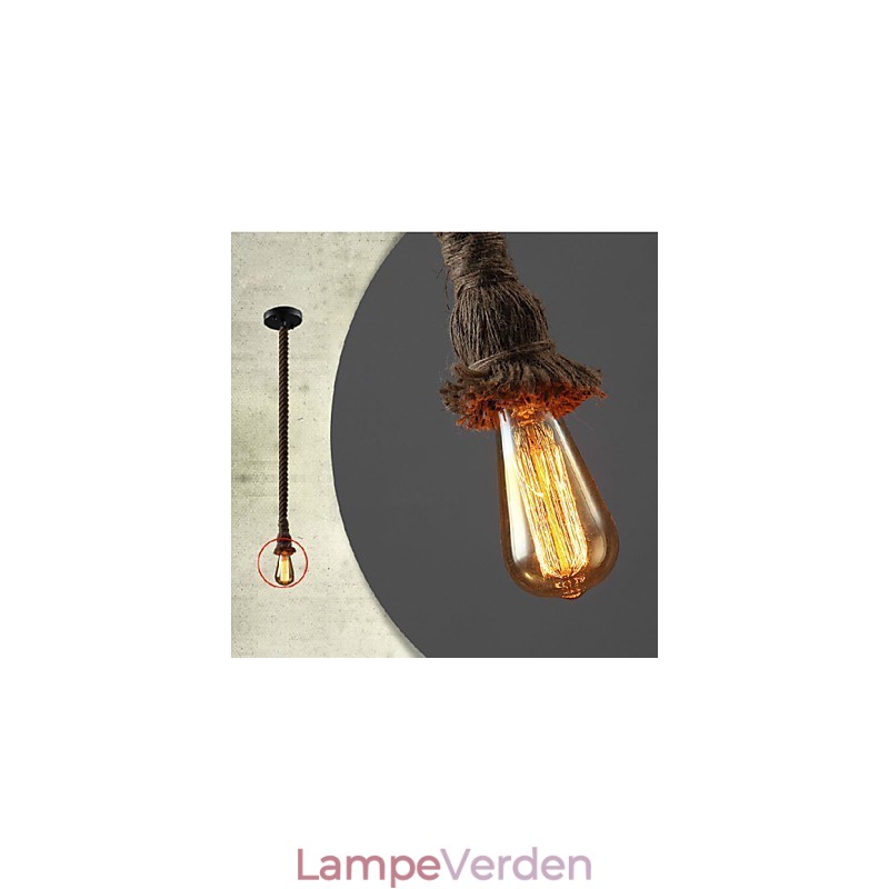 1 Light DIY Art Hemp Rope Light Creative Hemp Rope Droplight