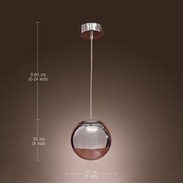 Moderne moderne globe mini stil krom metal pendel