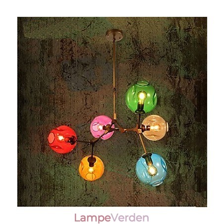Art Color glaspære vedhæng 6 lys lysekrone Art Color glaspære vedhæng 6 lys lysekrone